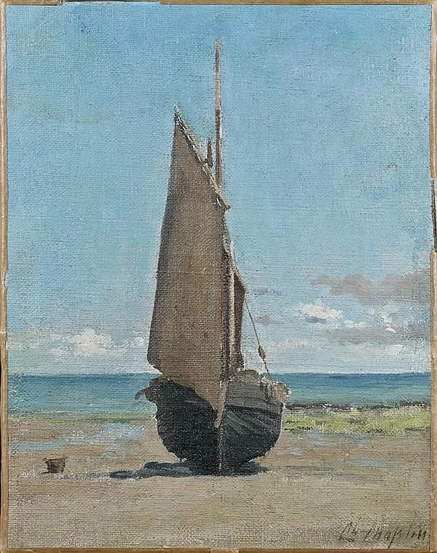 Charles Joshua Chaplin - Barca incagliata sulla spiaggia